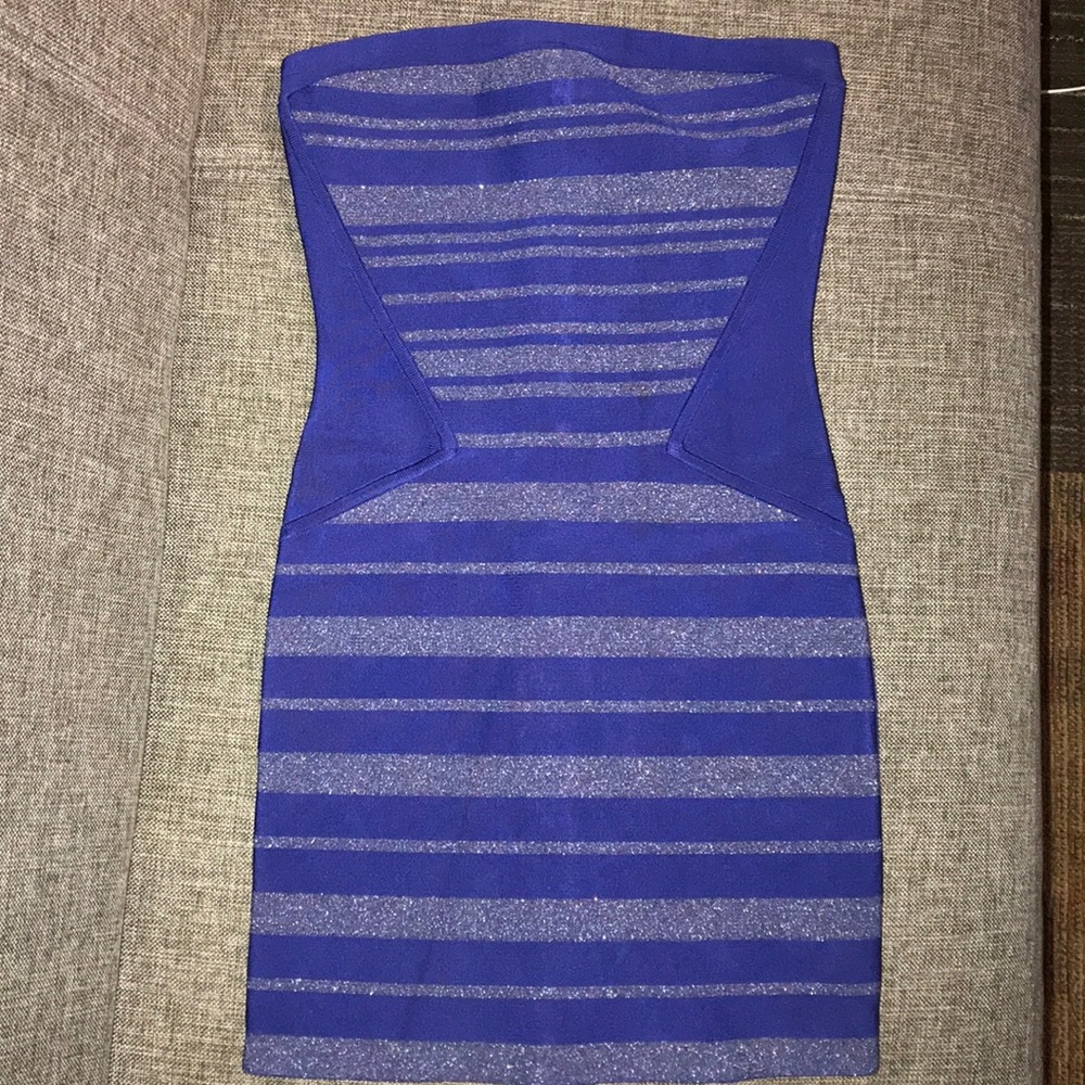 MARCIANO SMALL MINI BLUE BODYCON DRESS